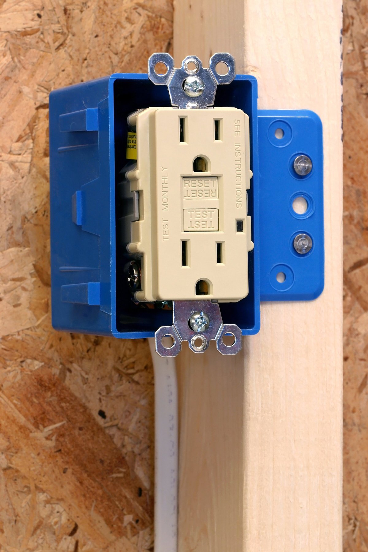 New installation of a ground fault circuit interrupter.